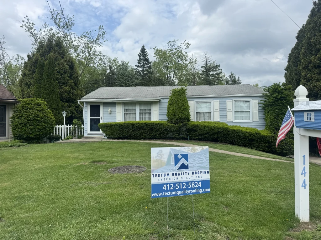 Completed residential exterior project with roof replacement in Pittsburgh PA