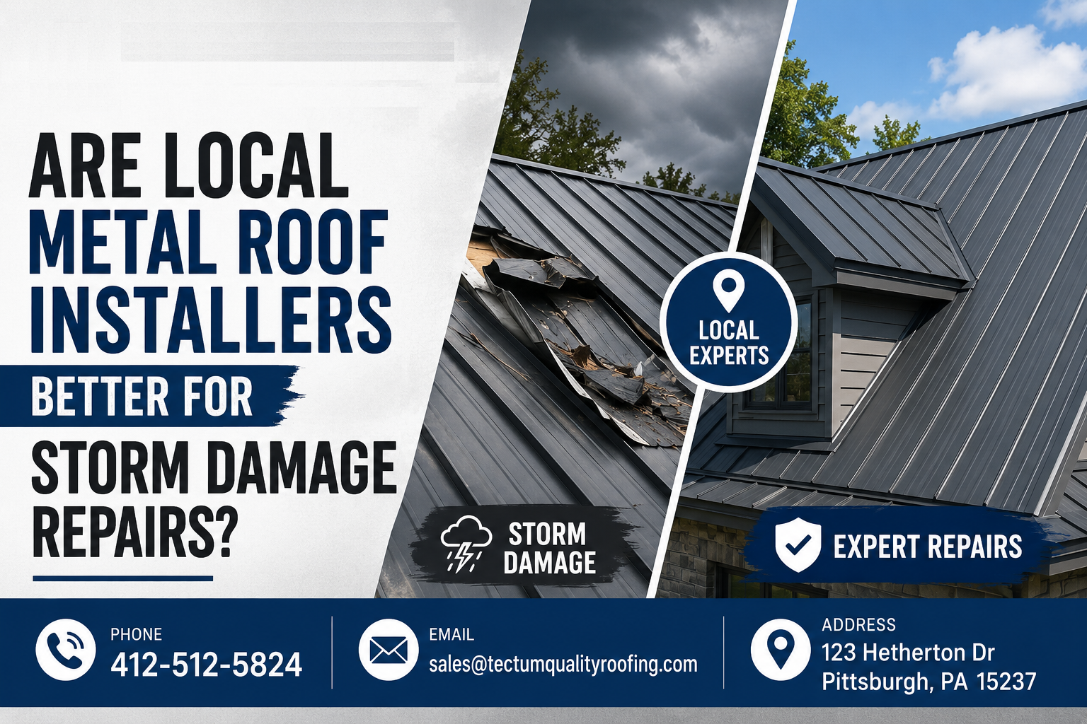 Are Local Metal Roof Installers Better for Storm Damage Repairs?