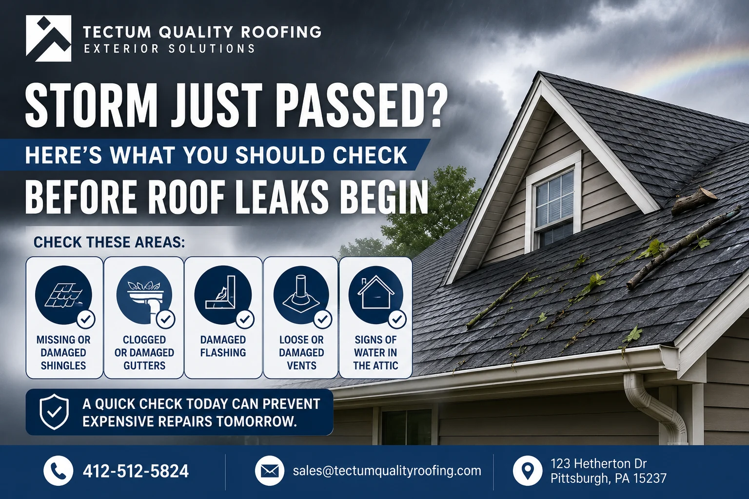 Storm Just Passed? Here’s What You Should Check Before Roof Leaks Begin