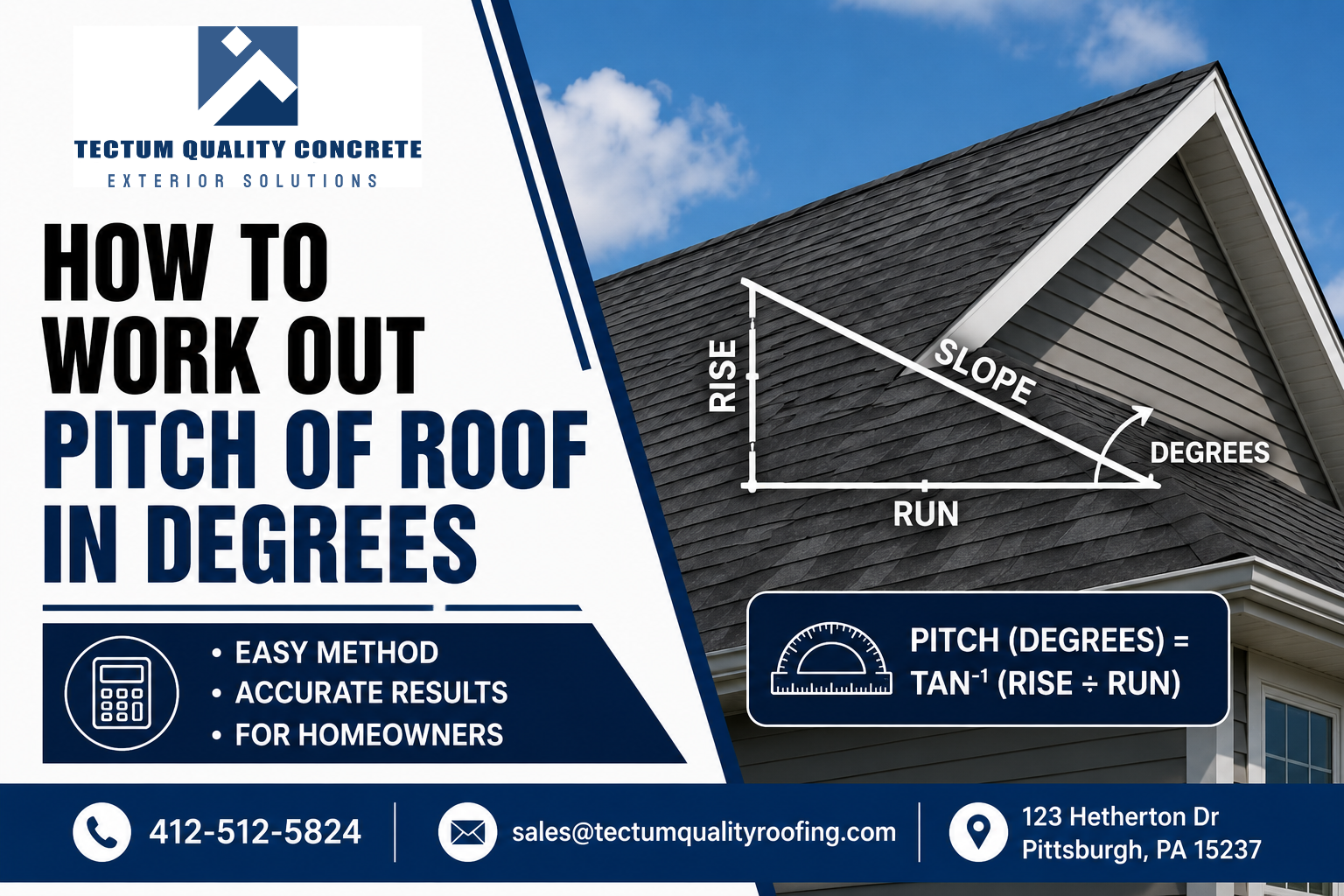 How to Work Out Pitch of Roof in Degrees